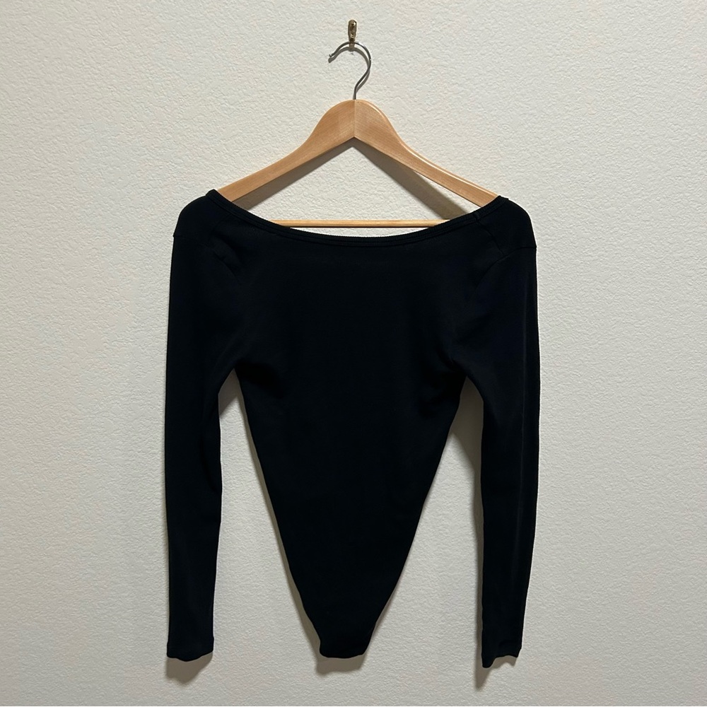 BP X Claudia Sulewski Elegant Black Long-Sleeve Bodysuit